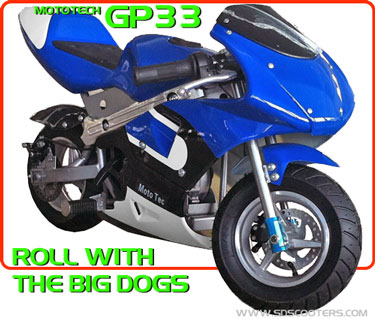 GP33 pocket bike. mototec gas pocket bike mtgp